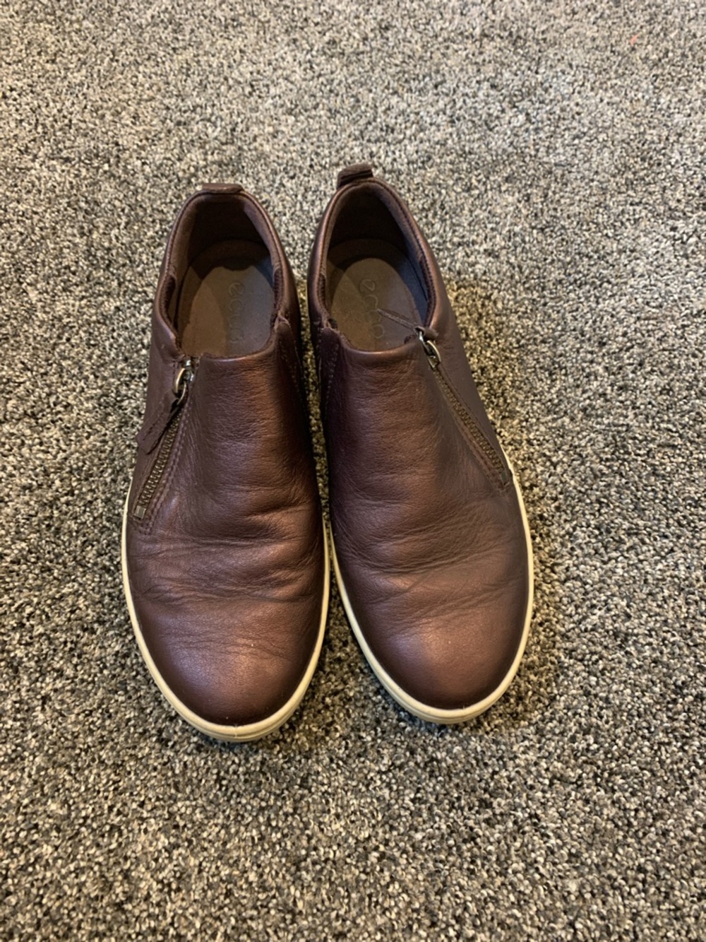 Ecco Brown Leather Slip-On Loafers